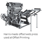 Harris-made offset web press used at Offset Printing