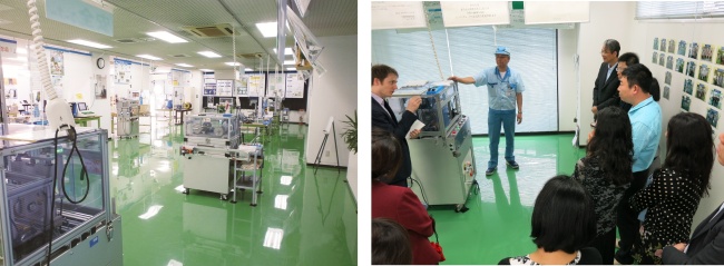 Inside the Toppan Group Anzen Dojo (left). Hands-on training being conducted (right)