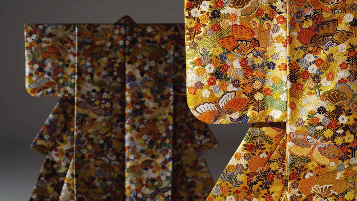 Content from the Meet Japan! app presenting Japanese karaori embroidered kimonos