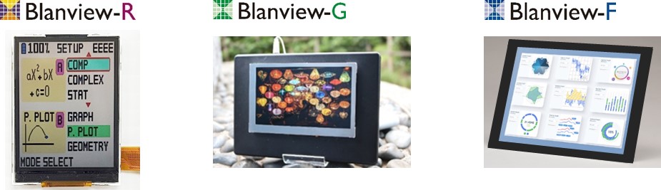 Lineup of Blanview-TFT displays for industrial devices