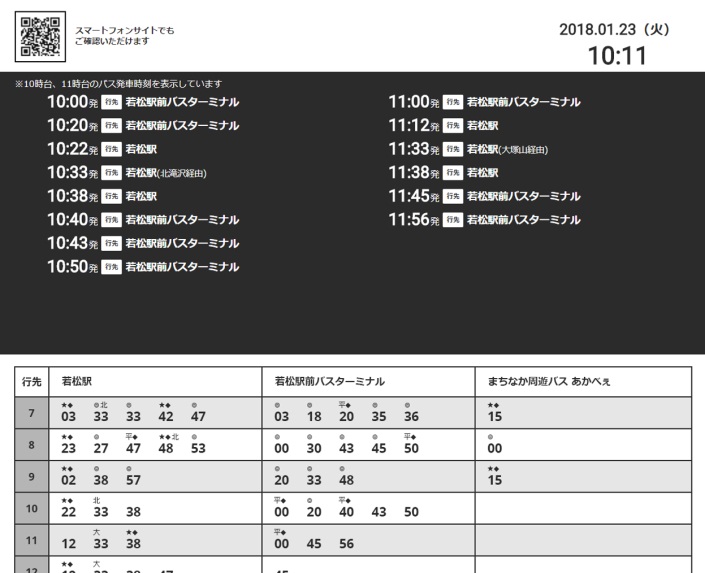 スマートバス停の画面(電子ペーパー)表示イメージ