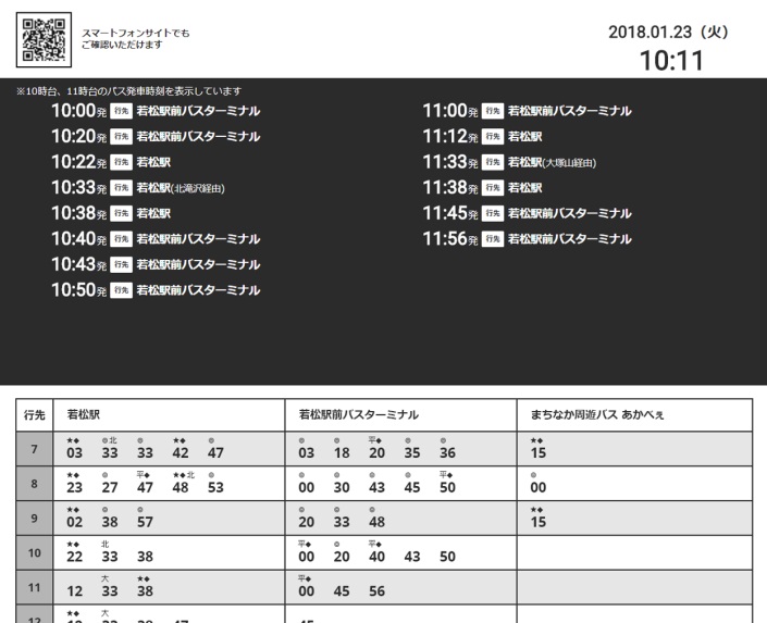 スマートバス停の画面（電子ペーパー）表示イメージ 