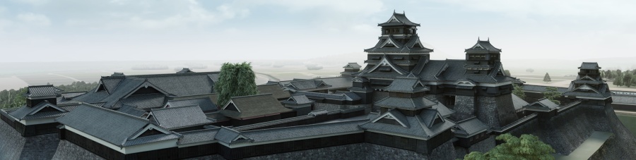 熊本城について、今回新たに制作した江戸時代中頃のVR再現