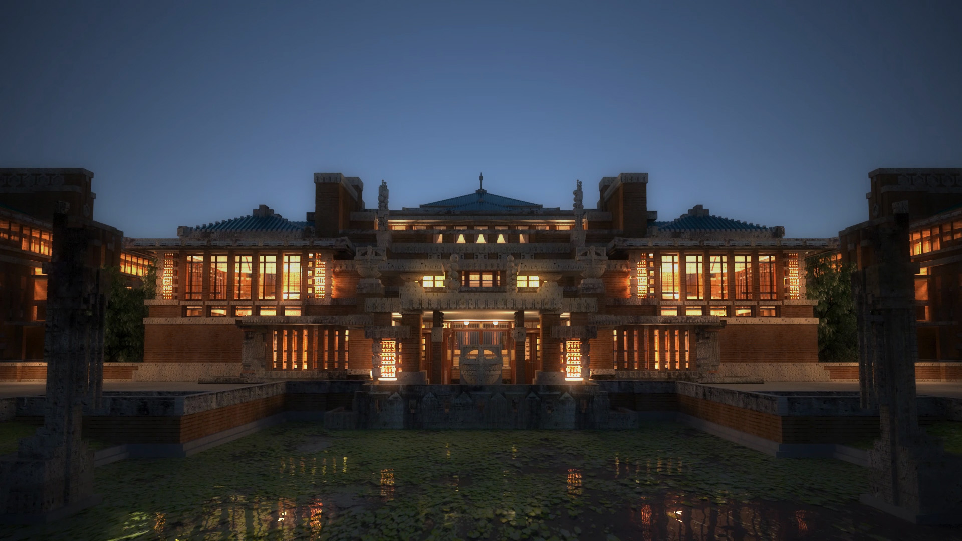 VRで再現した帝国ホテル旧本館「ライト館」の外観