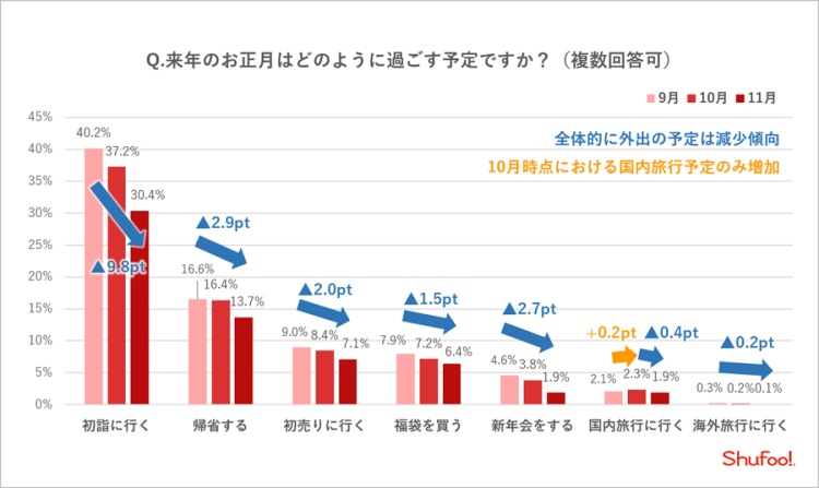 来月のお正月はどのように過ごす予定ですか？