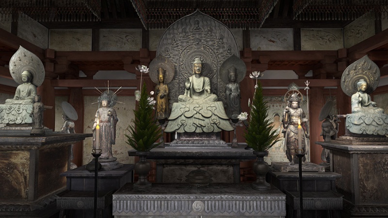 VR作品『法隆寺 国宝 金堂—聖徳太子のこころ』 監修:東京国立博物館、文化財活用センター、法隆寺 制作:凸版印刷株式会社