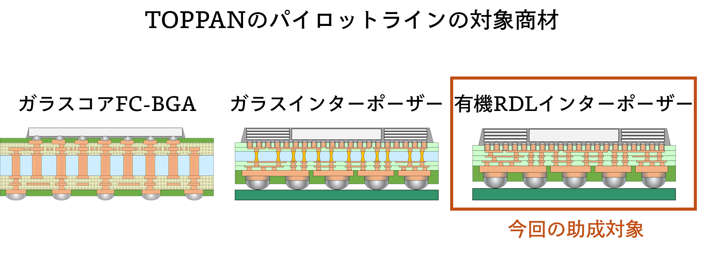 TOPPANのパイロットラインの対象商材