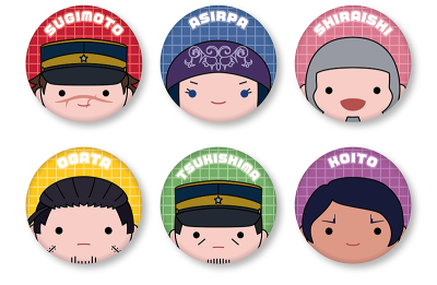 【TOPPA!!! BASE AKIBAオリジナル】トレーディングふわふわ缶バッジ（ぬいぐるみデザイン）「ゴールデンカムイ」（全6種）