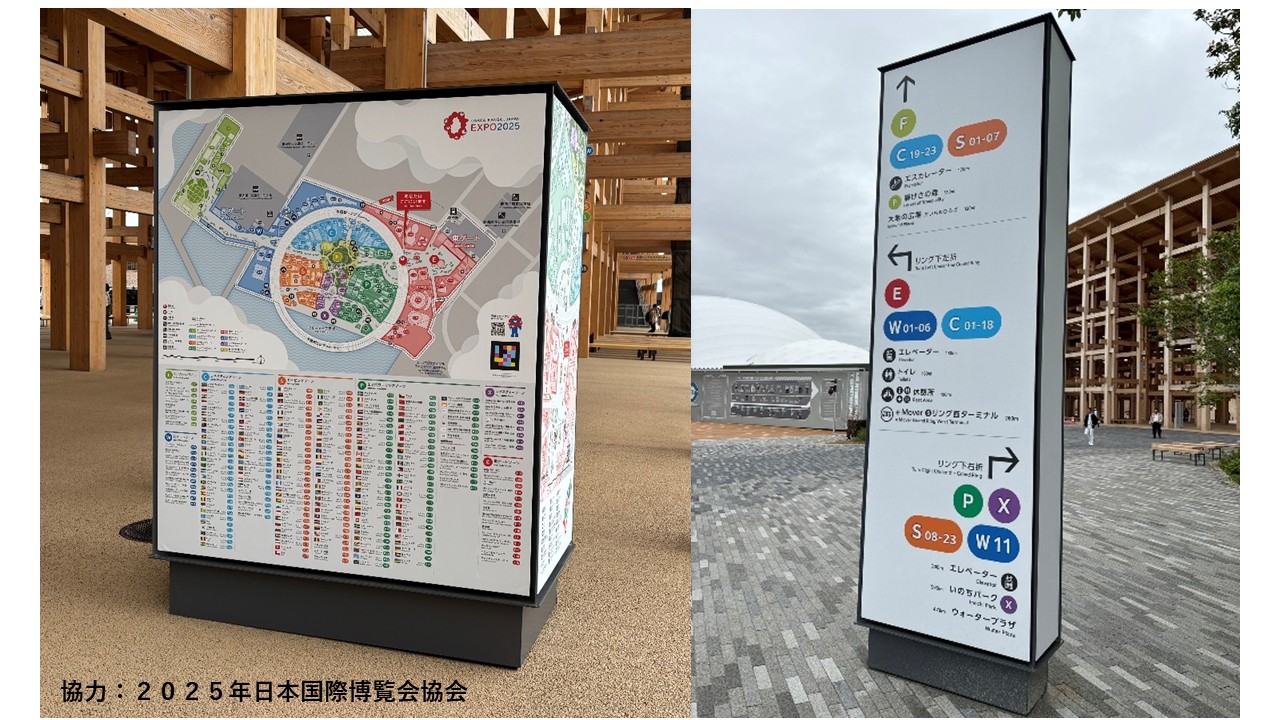 大阪・関西万博に設置された案内サイン