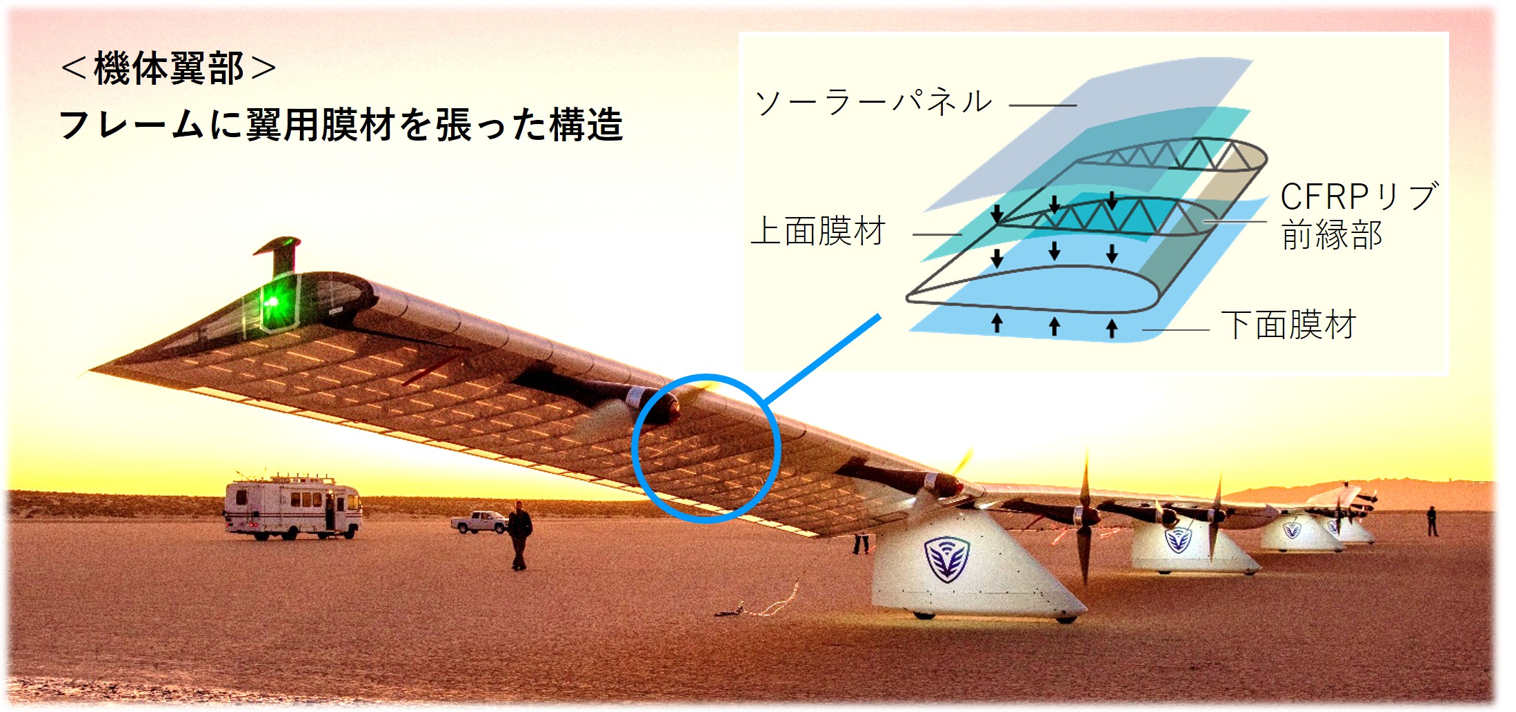 翼用膜材の構造イメージ