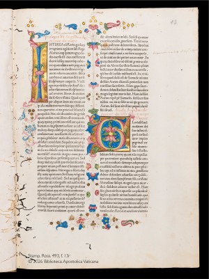 アウグスティヌス 『神の国』 1467年 ヴァチカン教皇庁図書館蔵 Stamp. Ross. 493, f. 13r ©2026 Biblioteca Apostolica Vaticana